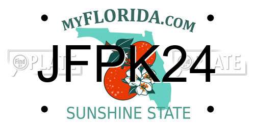 JFPK24 Florida License Plate