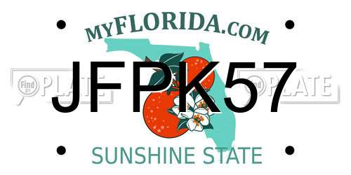 JFPK57 Florida License Plate