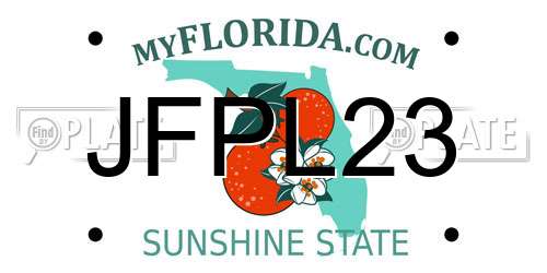 JFPL23 Florida License Plate