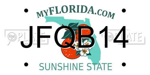 JFQB14 Florida License Plate