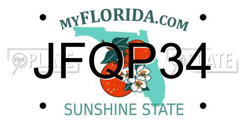 JFQP34 Florida License Plate