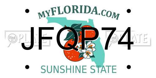 JFQP74 Florida License Plate