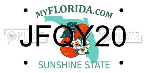 JFQY20 Florida License Plate