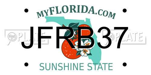 JFRB37 Florida License Plate