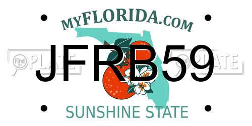 JFRB59 Florida License Plate