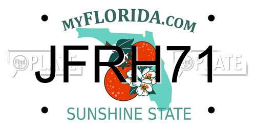 JFRH71 Florida License Plate