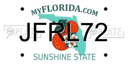 JFRL72 Florida License Plate