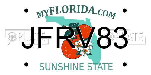JFRV83 Florida License Plate
