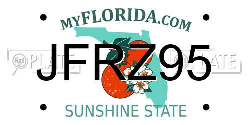 JFRZ95 Florida License Plate