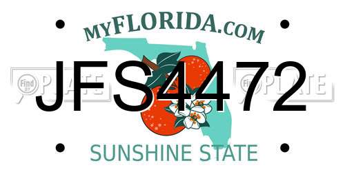 JFS4472 Florida License Plate