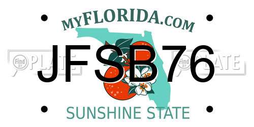 JFSB76 Florida License Plate