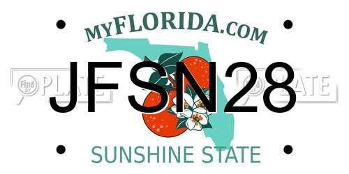 JFSN28 Florida License Plate