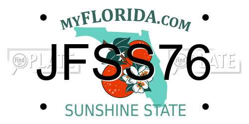 JFSS76 Florida License Plate