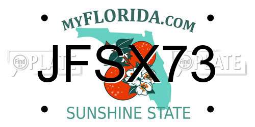 JFSX73 Florida License Plate