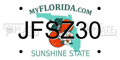 JFSZ30 Florida License Plate