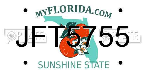 JFT5755 Florida License Plate