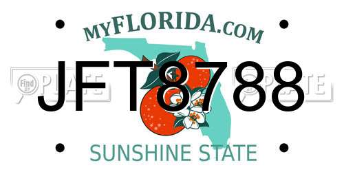 JFT8788 Florida License Plate