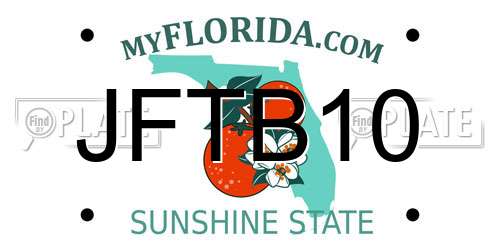 JFTB10 Florida License Plate