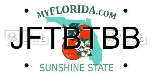 JFTBTBB Florida License Plate