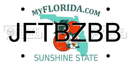 JFTBZBB Florida License Plate