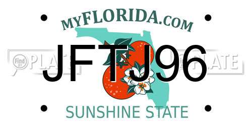 JFTJ96 Florida License Plate
