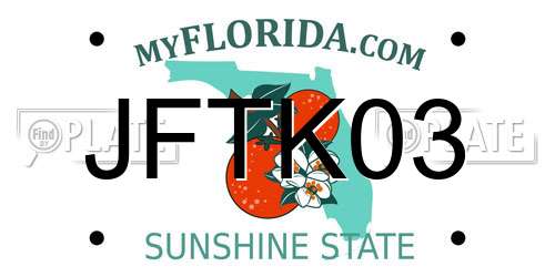 JFTK03 Florida License Plate