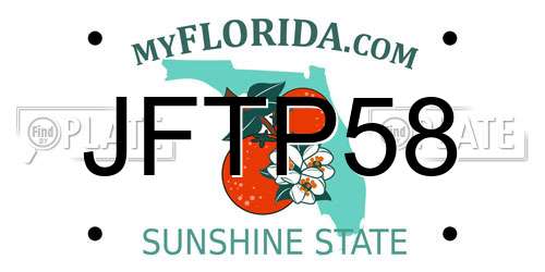 JFTP58 Florida License Plate