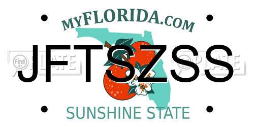 JFTSZSS Florida License Plate