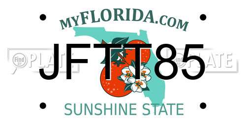 JFTT85 Florida License Plate