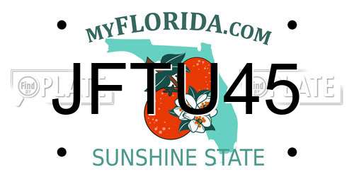JFTU45 Florida License Plate