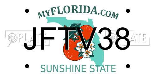 JFTV38 Florida License Plate