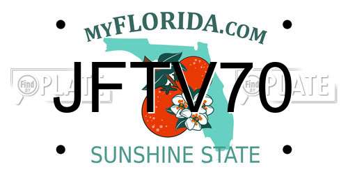 JFTV70 Florida License Plate
