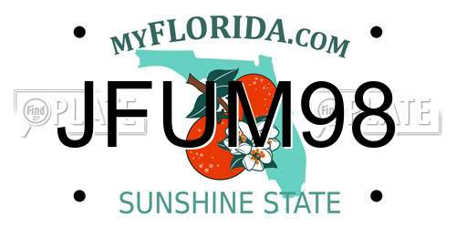 JFUM98 Florida License Plate