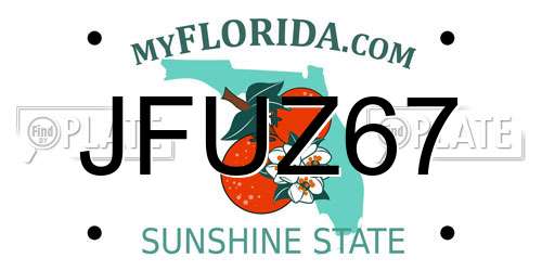 JFUZ67 Florida License Plate