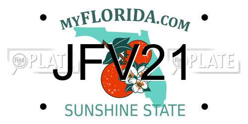 JFV21 Florida License Plate