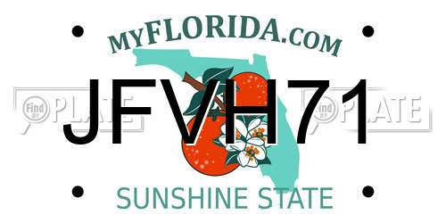 JFVH71 Florida License Plate