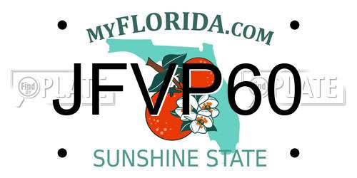 JFVP60 Florida License Plate