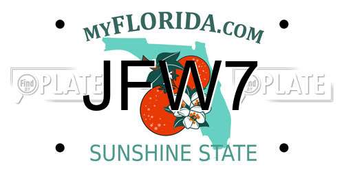 JFW7 Florida License Plate