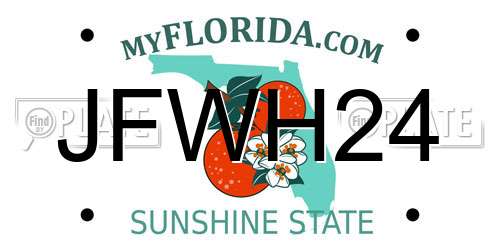 JFWH24 Florida License Plate