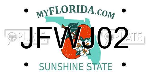 JFWJ02 Florida License Plate