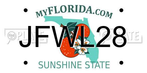 JFWL28 Florida License Plate