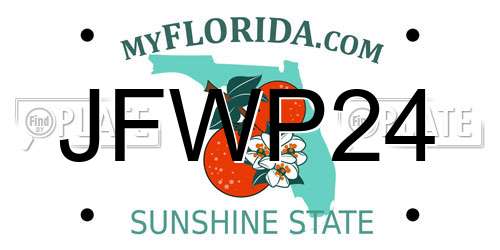 JFWP24 Florida License Plate