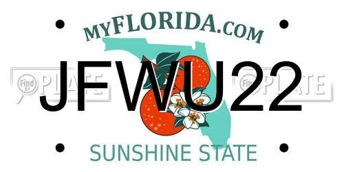 JFWU22 Florida License Plate