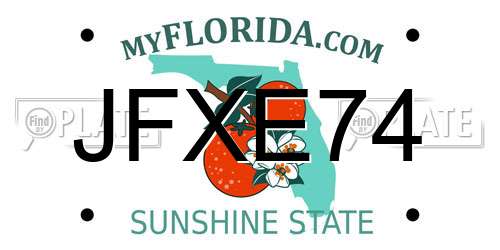 JFXE74 Florida License Plate