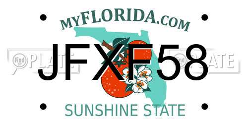 JFXF58 Florida License Plate