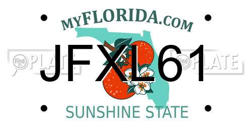 JFXL61 Florida License Plate