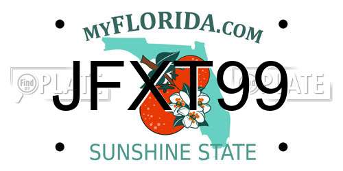 JFXT99 Florida License Plate
