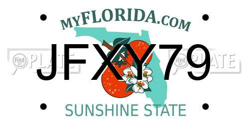 JFXY79 Florida License Plate