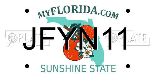 JFYN11 Florida License Plate