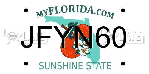 JFYN60 Florida License Plate